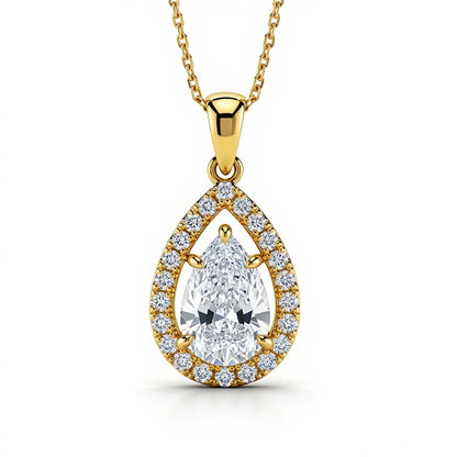 Jayla Rose Gold Pendant with a Pear Shape Lab Diamond - Jewelslane