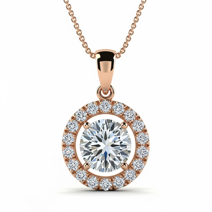 Jaylin Round Brilliant Cut Lab Diamond Solitaire Pendant - Jewelslane