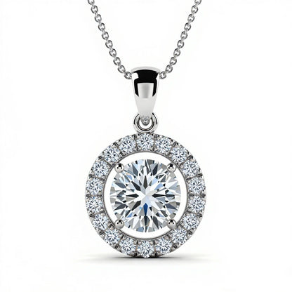 Jaylin Round Brilliant Cut Lab Diamond Solitaire Pendant - Jewelslane