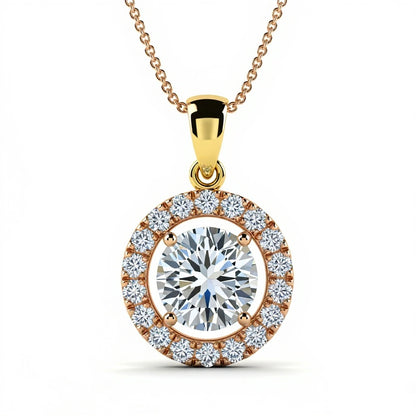 Jaylin Round Brilliant Cut Lab Diamond Solitaire Pendant - Jewelslane