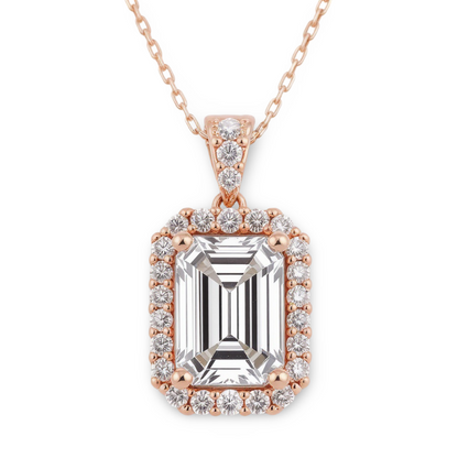 Jazlyn Emerald Cut Lab Diamond Solitaire Pendant - Jewelslane