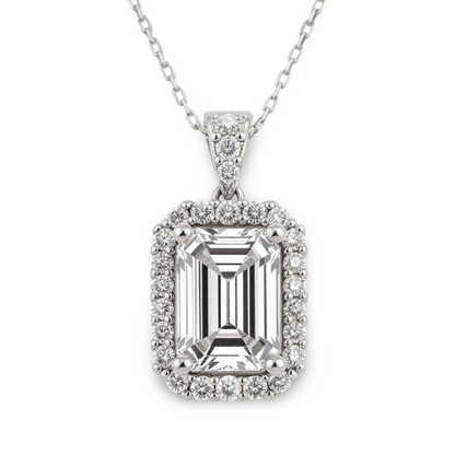 Jazlyn Emerald Cut Lab Diamond Solitaire Pendant - Jewelslane
