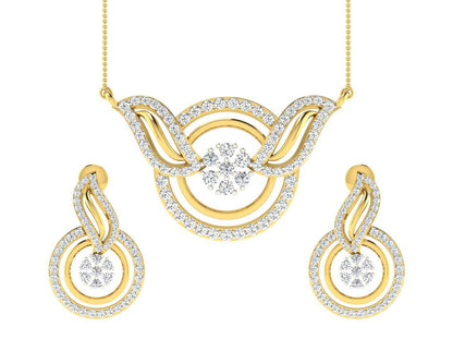 Jena Diamond Pendant & Earring Set - Jewelslane