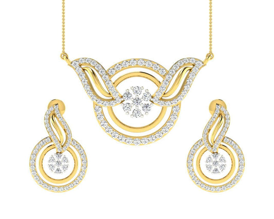 Jena Diamond Pendant & Earring Set - Jewelslane