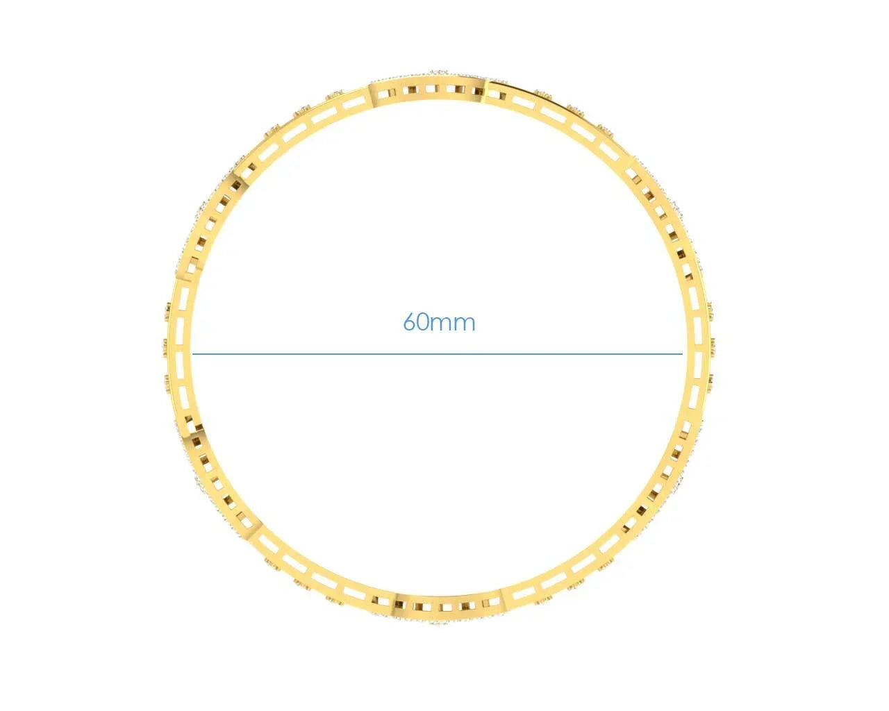 Jeny Round Brilliant Diamond Bangles in Gold - Jewelslane