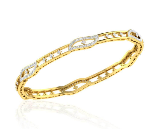 Jeny Round Brilliant Diamond Bangles in Gold - Jewelslane