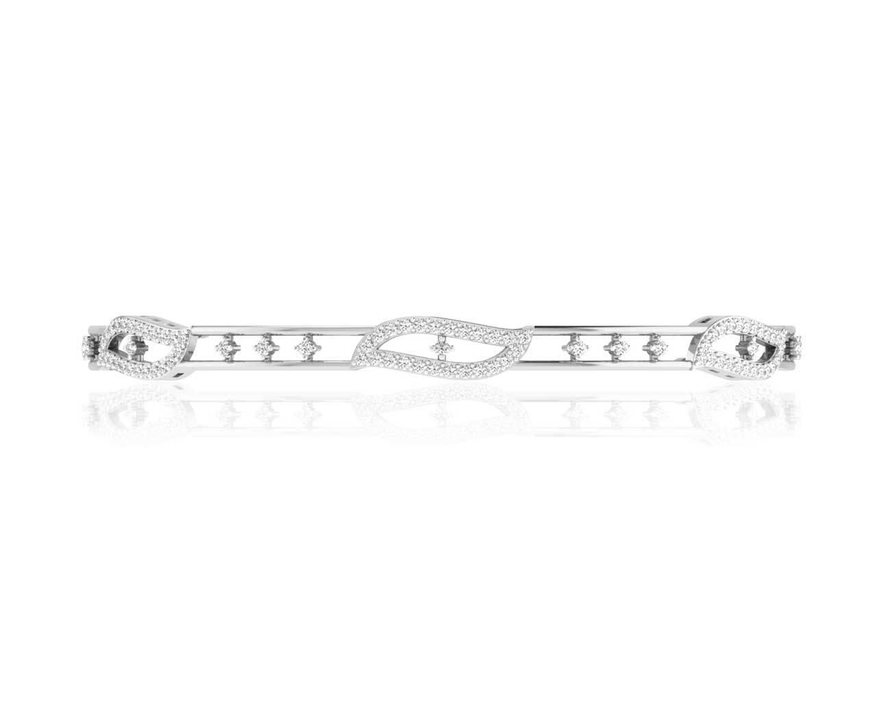 Jeny Round Brilliant Diamond Bangles in Gold - Jewelslane