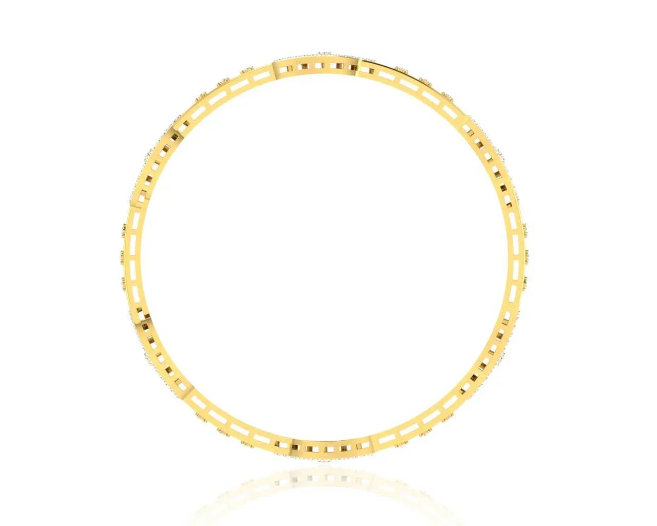 Jeny Round Brilliant Diamond Bangles in Gold - Jewelslane