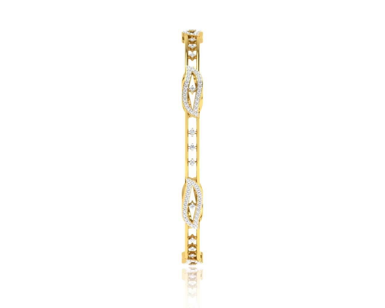 Jeny Round Brilliant Diamond Bangles in Gold - Jewelslane