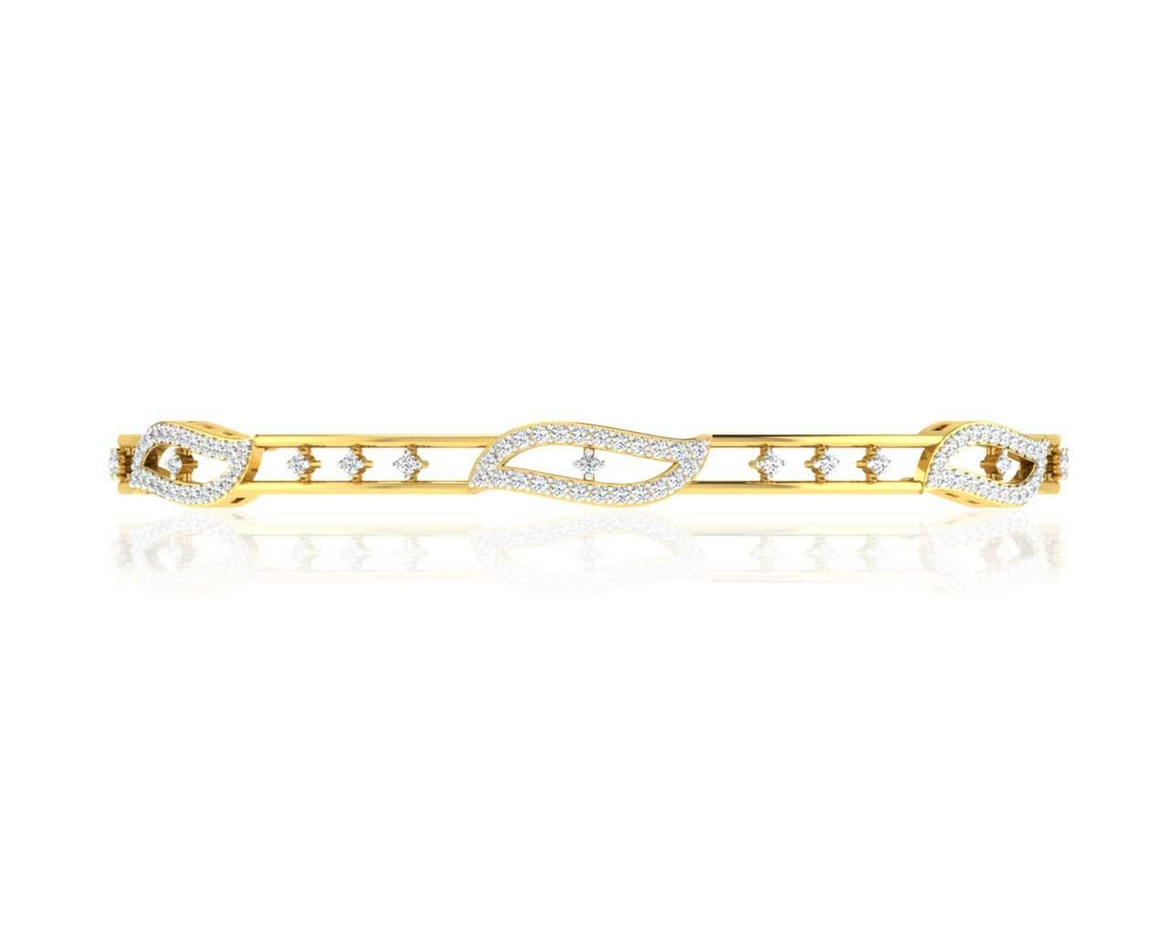 Jeny Round Brilliant Diamond Bangles in Gold - Jewelslane