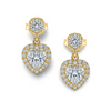 Jianna Heart Shape Diamond Solitaire Earrings - Jewelslane