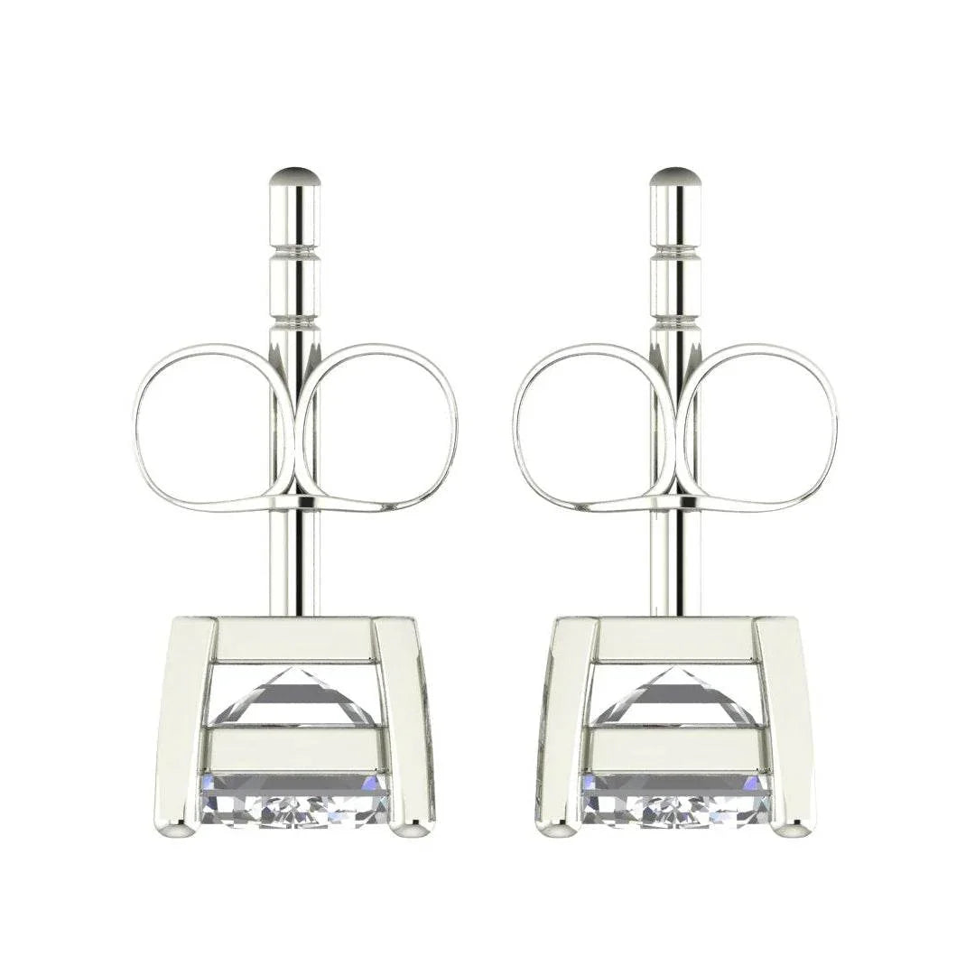 Jiya Emerald Cut Lab Grown Diamond Solitaire Earrings in Gold - Jewelslane