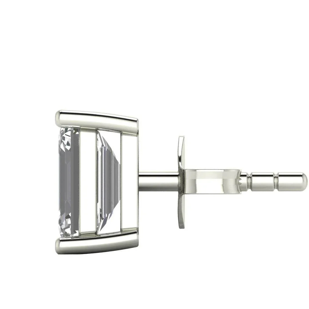 Jiya Emerald Cut Lab Grown Diamond Solitaire Earrings in Gold - Jewelslane