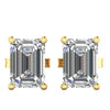 Jiya Emerald Cut Lab Grown Diamond Solitaire Earrings in Gold - Jewelslane