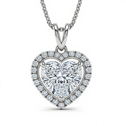Jojo Heart Shape Lab Diamond Solitaire Pendant - Jewelslane