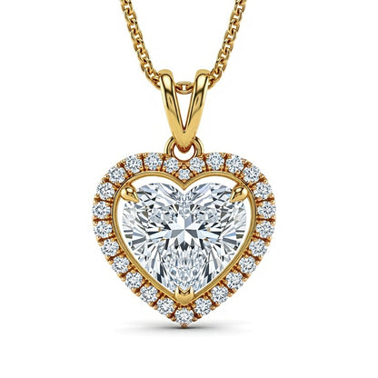 Jojo Heart Shape Lab Diamond Solitaire Pendant - Jewelslane