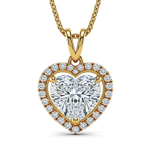 Jojo Heart Shape Lab Diamond Solitaire Pendant - Jewelslane