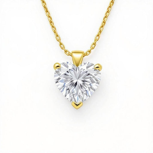 Kai Heart Shape Lab Grown Diamond Solitaire pendant in Gold - Jewelslane