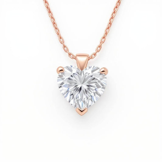 Kai Heart Shape Lab Grown Diamond Solitaire pendant in Gold - Jewelslane