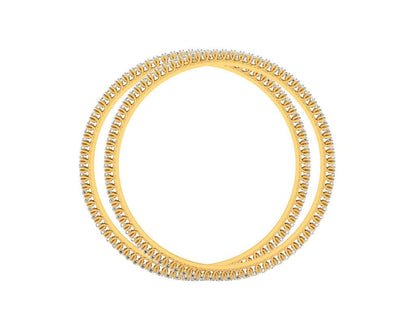 Kaira Pair of Ladies Diamond Bangle in Gold - Jewelslane