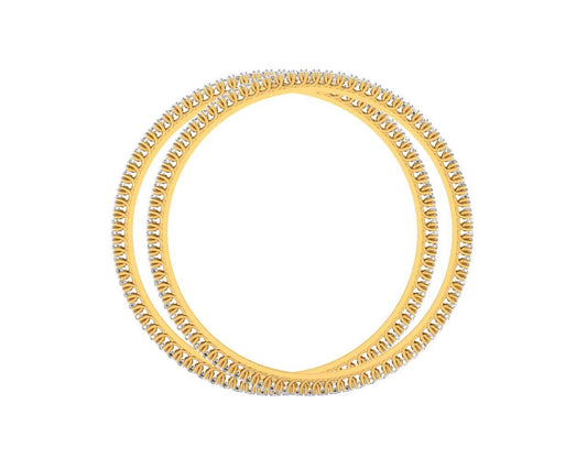 Kaira Pair of Ladies Diamond Bangle in Gold - Jewelslane