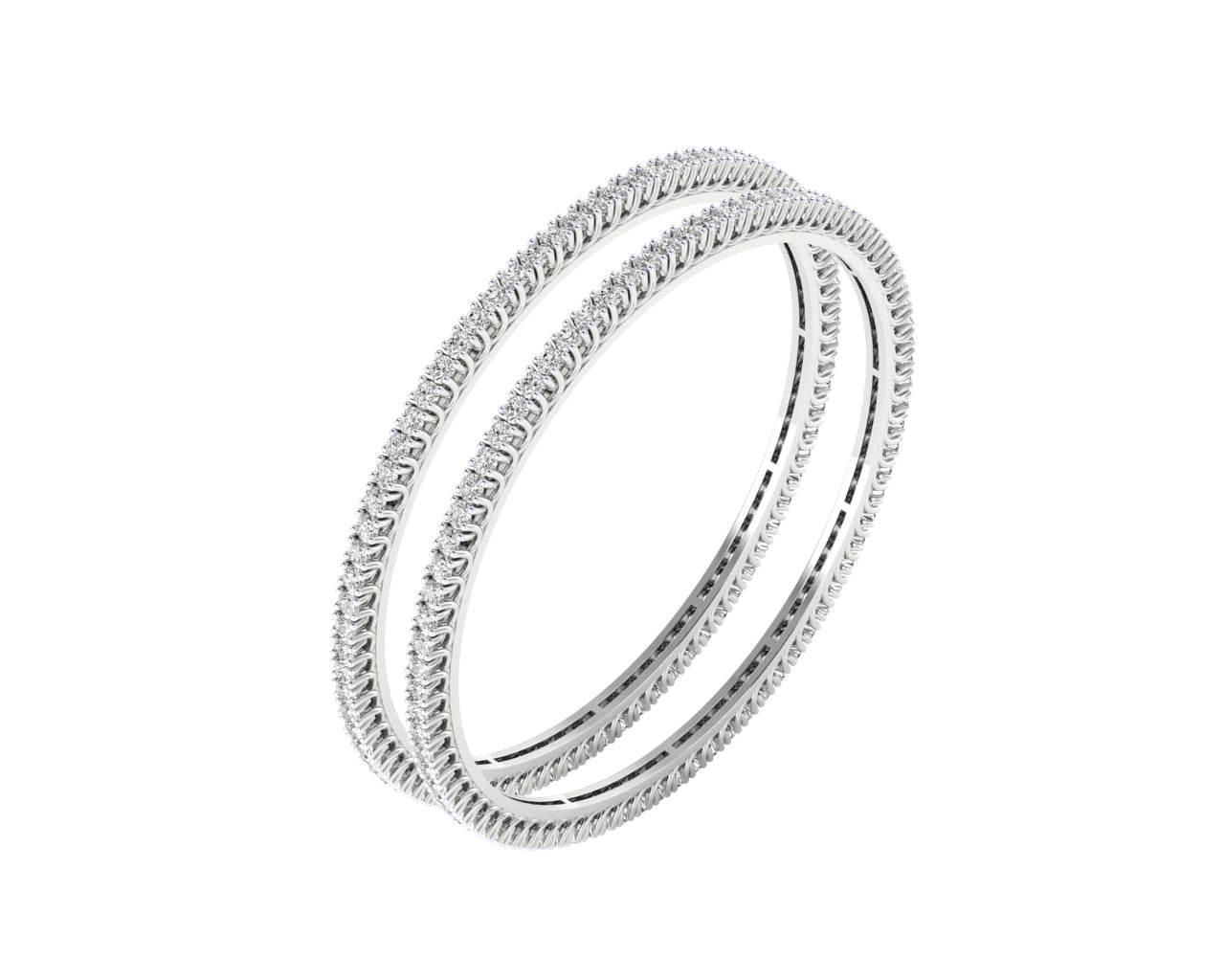 Kaira Pair of Ladies Diamond Bangle in Gold - Jewelslane