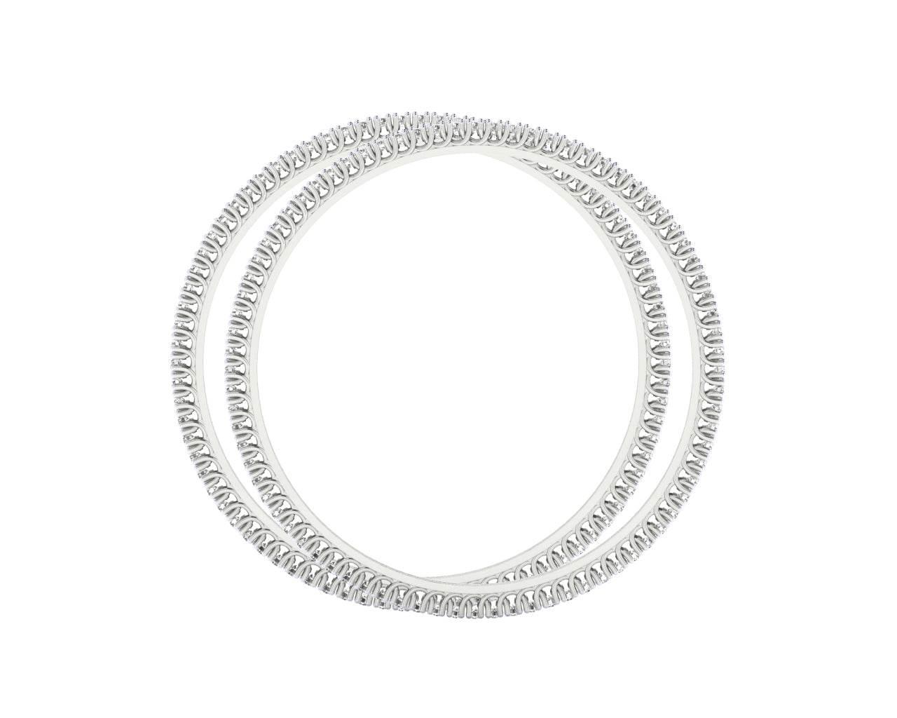 Kaira Pair of Ladies Diamond Bangle in Gold - Jewelslane