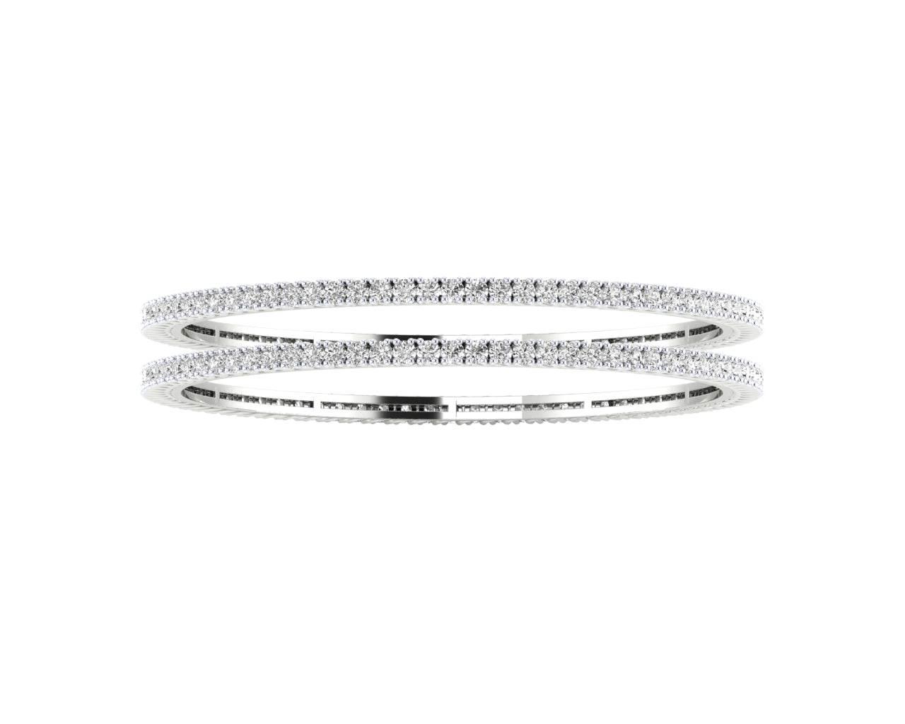 Kaira Pair of Ladies Diamond Bangle in Gold - Jewelslane