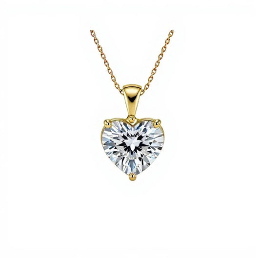 Kairi Heart Shape Lab Diamond Solitaire Pendant in Gold, Rose Gold and White Gold with 1.50 Carat G Color VS1 Clarity Heart Diamond – JewelsLane