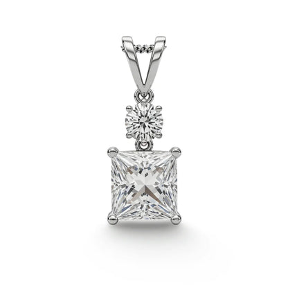 Kara Princess Cut Lab Grown Solitaire Diamond Pendant in Gold - Jewelslane