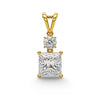Kara Princess Cut Lab Grown Solitaire Diamond Pendant in Gold - Jewelslane