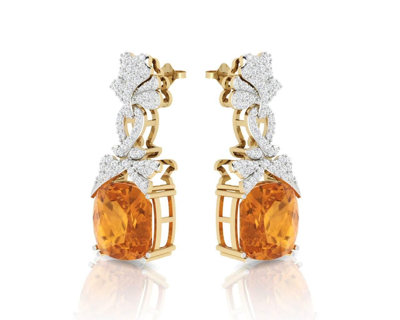 Kate Diamond & Citrine Earrings - Jewelslane