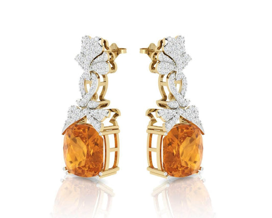Kate Diamond & Citrine Earrings - Jewelslane
