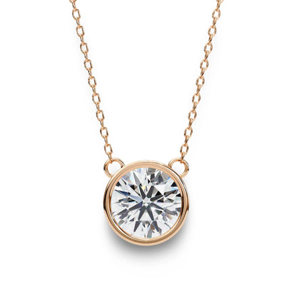 Kate Lab Grown Diamond Bezel set Pendant on chain - Jewelslane