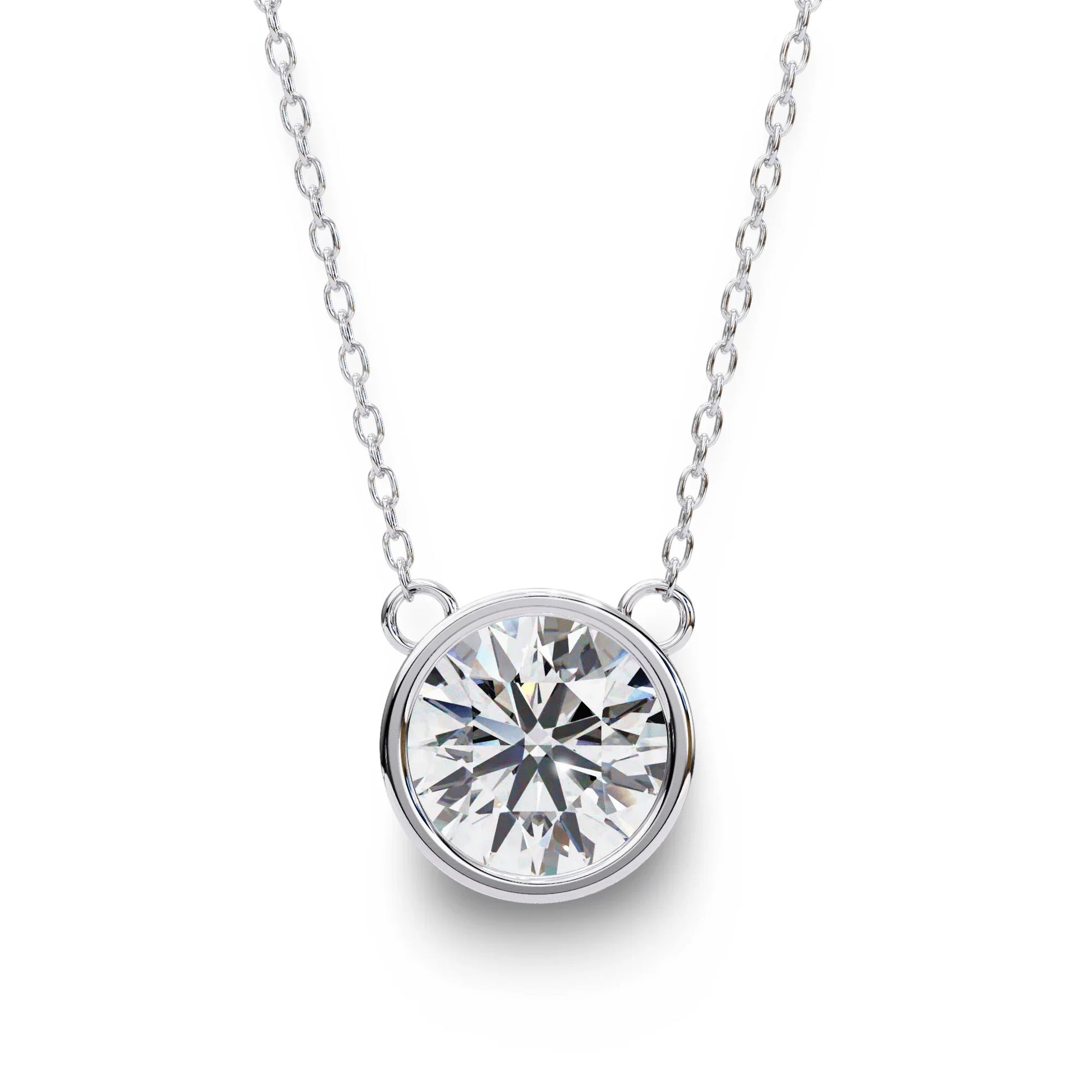 Kate Lab Grown Diamond Bezel set Pendant on chain - Jewelslane