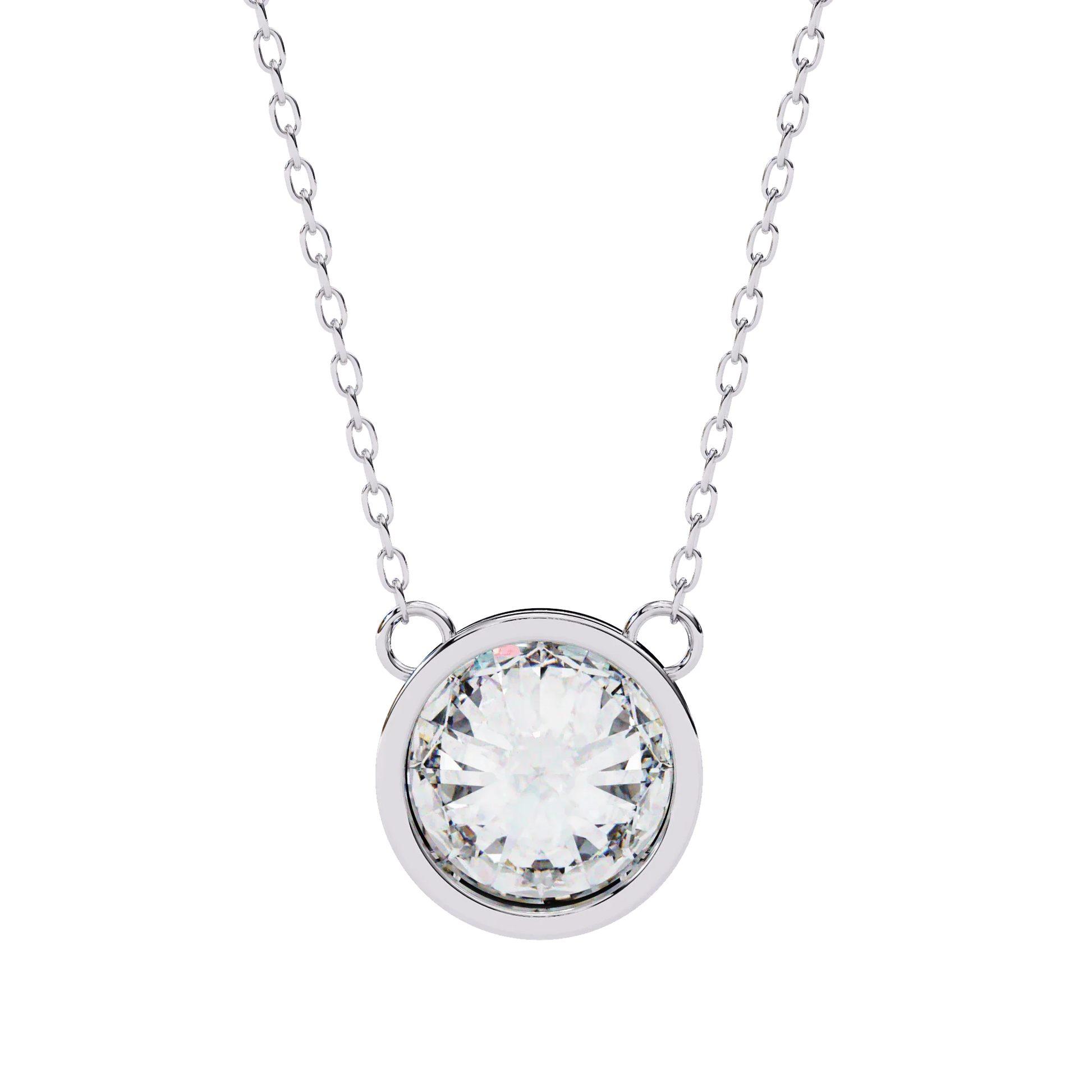 Kate Lab Grown Diamond Bezel set Pendant on chain - Jewelslane