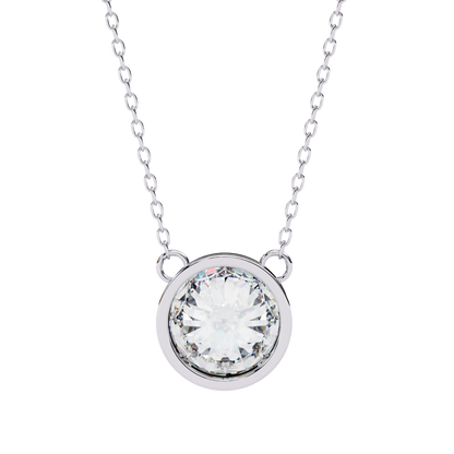 Kate Lab Grown Diamond Bezel set Pendant on chain - Jewelslane
