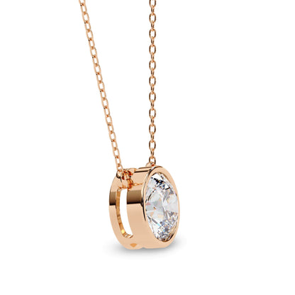 Kate Lab Grown Diamond Bezel set Pendant on chain - Jewelslane