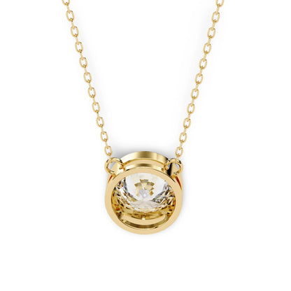 Kate Lab Grown Diamond Bezel set Pendant on chain - Jewelslane