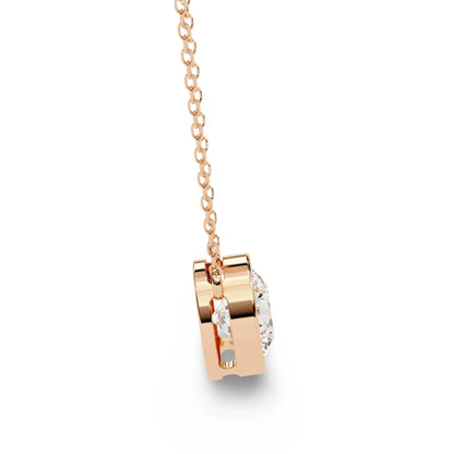 Kate Lab Grown Diamond Bezel set Pendant on chain - Jewelslane