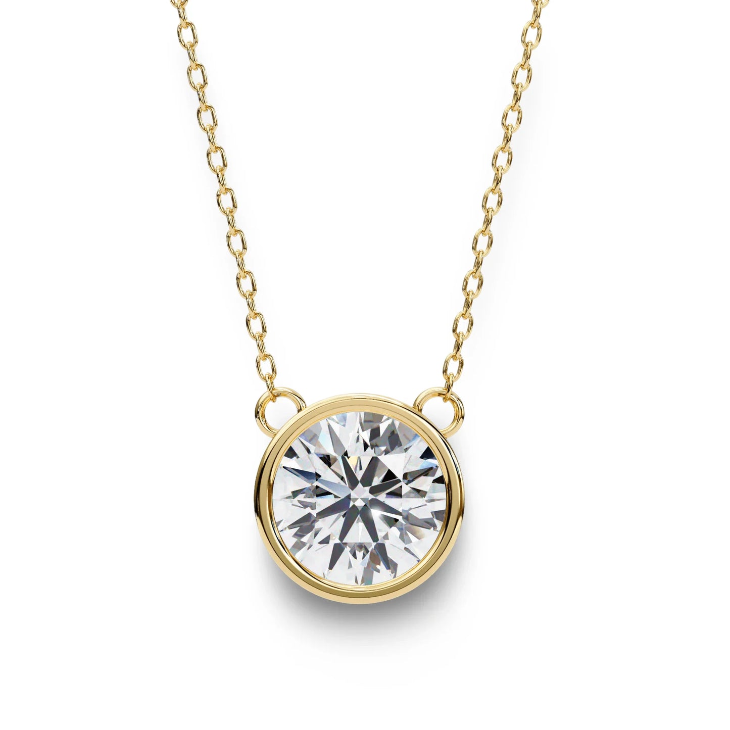 Kate Lab Grown Diamond Bezel set Pendant on chain - Jewelslane