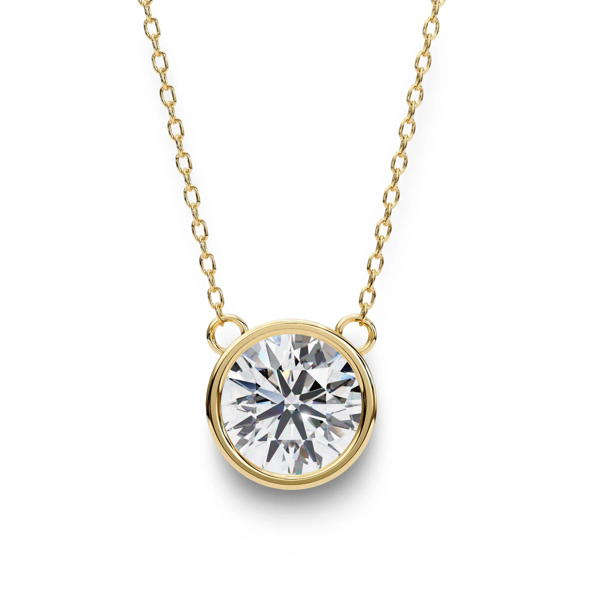 Kate Lab Grown Diamond Bezel set Pendant on chain - Jewelslane
