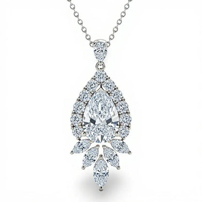 Kaycy Pear Shape Lab Diamond Solitaire Pendant in Yellow Gold, Rose Gold, and White Gold – JewelsLane