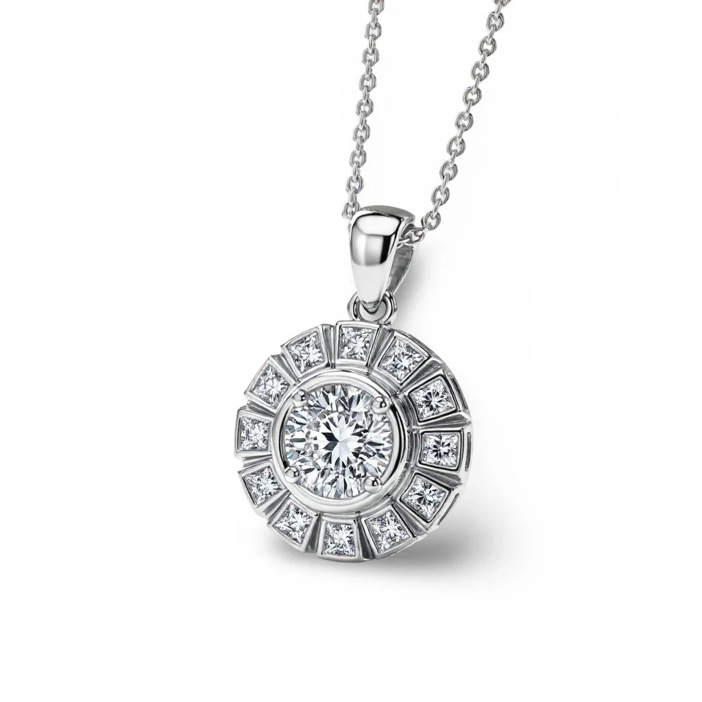 Kelly Bezel Set Round Brilliant Lab Diamond Solitaire Pendant in Yellow Gold, Rose Gold, and White Gold – JewelsLane