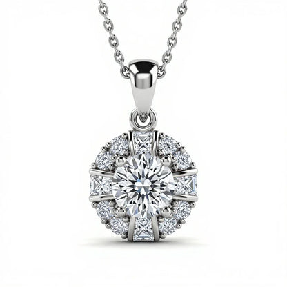 Keni Round Brilliant Cut Lab Diamond Solitaire Pendant in Yellow Gold, Rose Gold, and White Gold – JewelsLane
