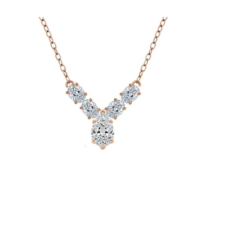 Kenna Pear Shape Lab Diamond Solitaire Pendant Necklace in Yellow Gold, Rose Gold, and White Gold – JewelsLane