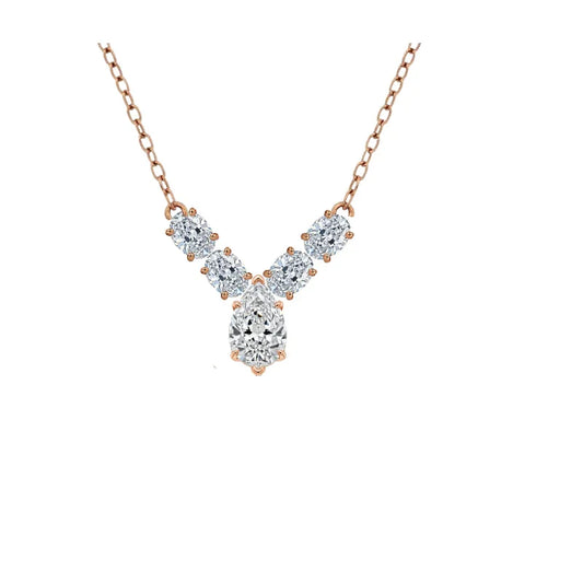 Kenna Pear Shape Lab Diamond Solitaire Pendant Necklace in Yellow Gold, Rose Gold, and White Gold – JewelsLane