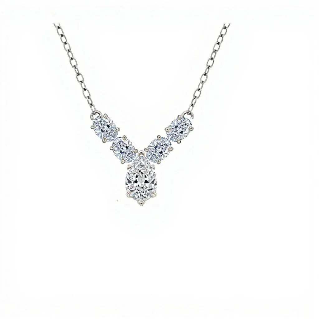 Kenna Pear Shape Lab Diamond Solitaire Pendant Necklace in Yellow Gold, Rose Gold, and White Gold – JewelsLane