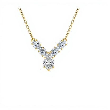 Kenna Pear Shape Lab Diamond Solitaire Pendant Necklace in Yellow Gold, Rose Gold, and White Gold – JewelsLane