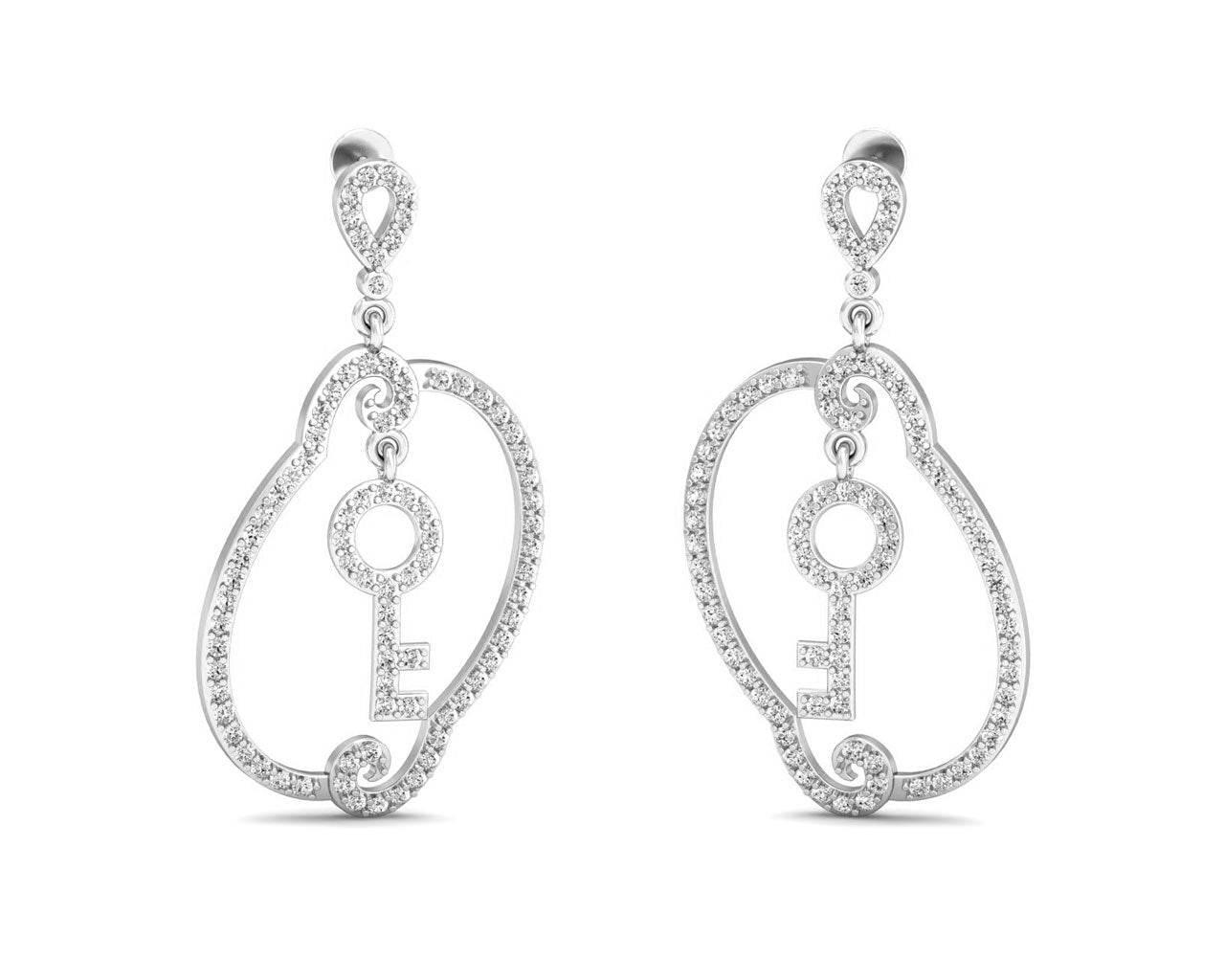 Key To My Heart Long Earrings Additional Image 3
